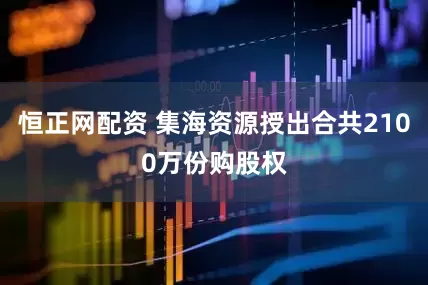 恒正网配资 集海资源授出合共2100万份购股权