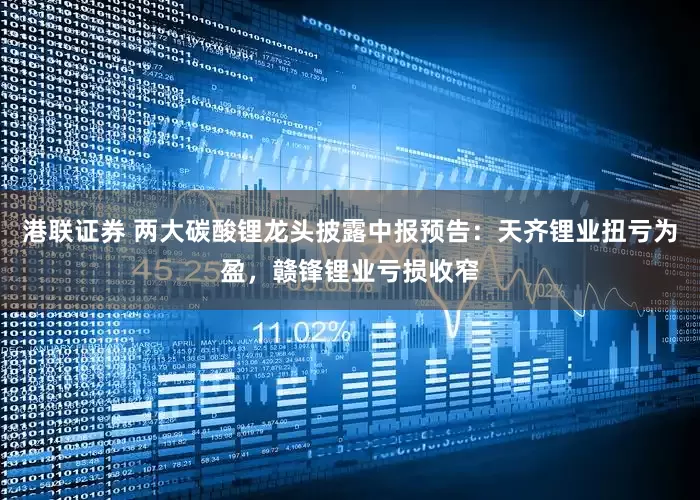 港联证券 两大碳酸锂龙头披露中报预告：天齐锂业扭亏为盈，赣锋锂业亏损收窄